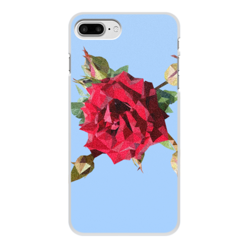 Printio Чехол для iPhone 7 Plus, объёмная печать Rose low poly vector