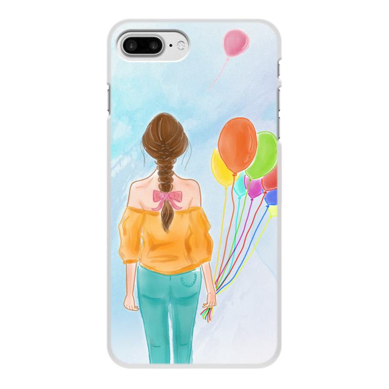 Printio Чехол для iPhone 7 Plus, объёмная печать Девушка с воздушными шарами силиконовый чехол на realme x7 жираф с шарами для реалми икс 7
