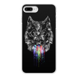 Заказать чехол для iPhone 7/7 Plus в Москве. Чехол для iPhone 7 Plus, объёмная печать Радужный волк от ISliM - готовые дизайны и нанесение принтов.