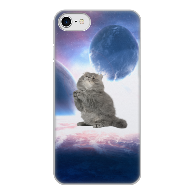 Printio Чехол для iPhone 8, объёмная печать Кот в космосе