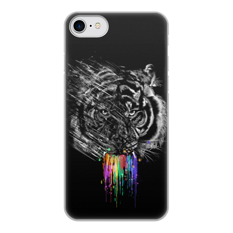 Printio Чехол для iPhone 8, объёмная печать Радужный тигр