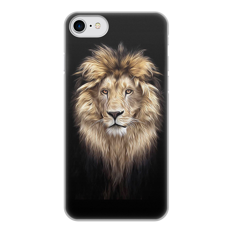 Printio Чехол для iPhone 8, объёмная печать Лев. живая природа printio чехол для iphone 8 объёмная печать леопард живая природа