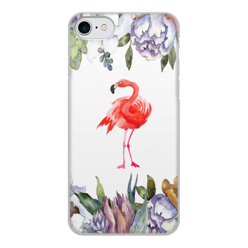 Printio Чехол для iPhone 8, объёмная печать Фламинго