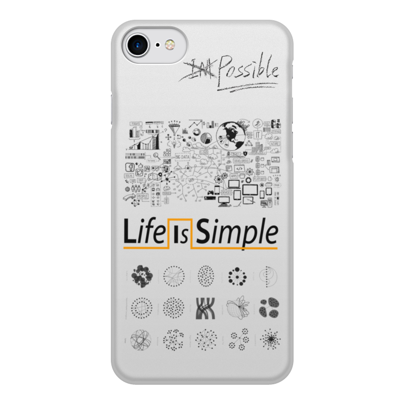 Printio Чехол для iPhone 8, объёмная печать Life is simple printio чехол для iphone 8 объёмная печать less is more