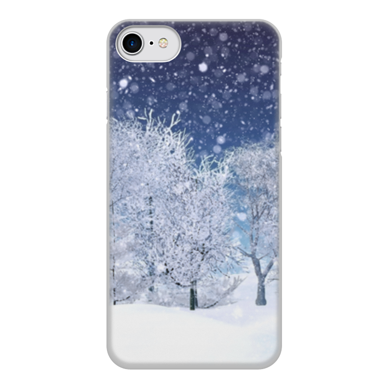 Printio Чехол для iPhone 8, объёмная печать зимний пейзаж