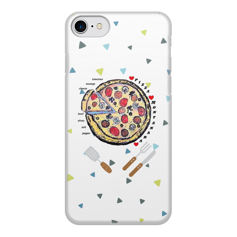 Printio Чехол для iPhone 8, объёмная печать Пицца printio чехол для iphone 8 объёмная печать krishna