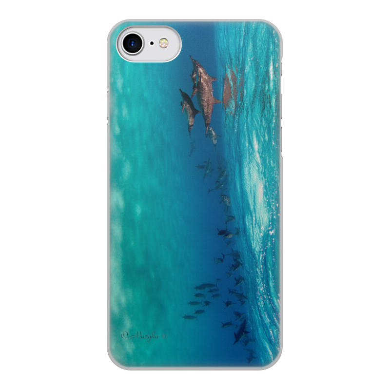 Printio Чехол для iPhone 8, объёмная печать Стая дельфинов