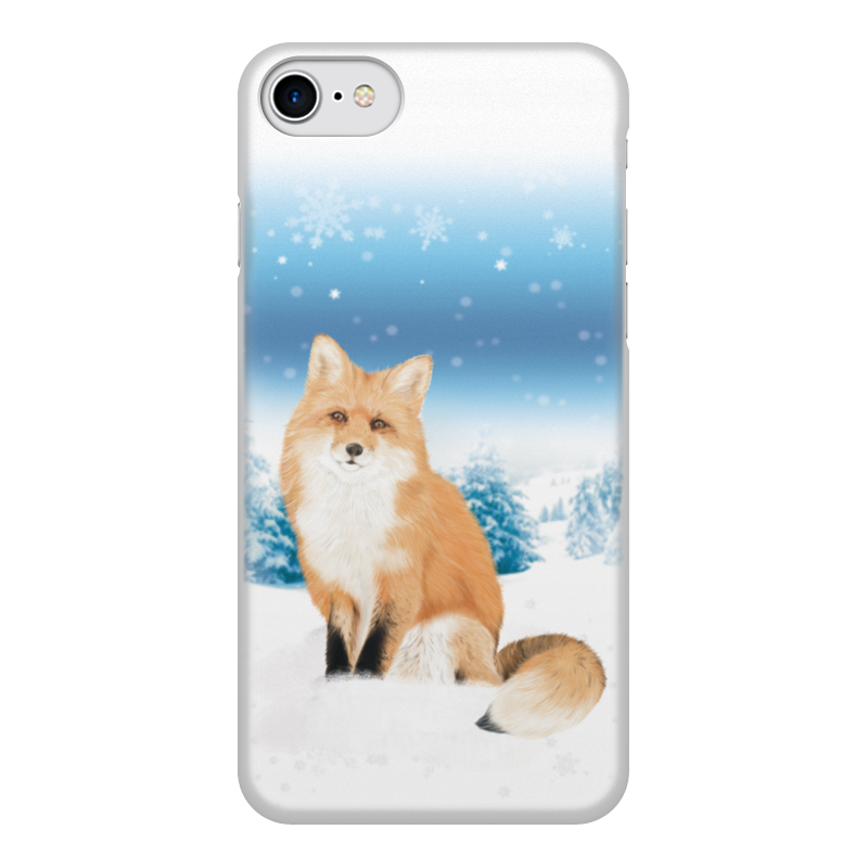 Printio Чехол для iPhone 8, объёмная печать Лисичка в снегу.