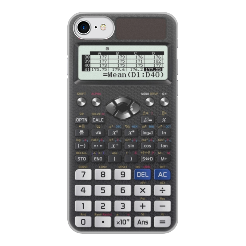 Printio Чехол для iPhone 8, объёмная печать Калькулятор инженерный