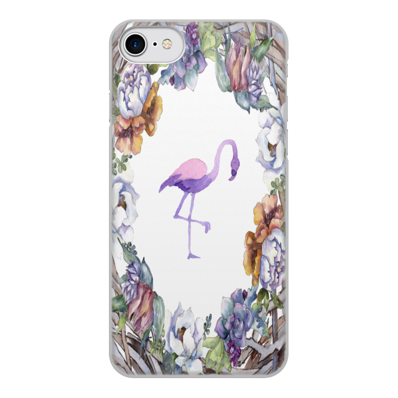 Printio Чехол для iPhone 8, объёмная печать Фламинго