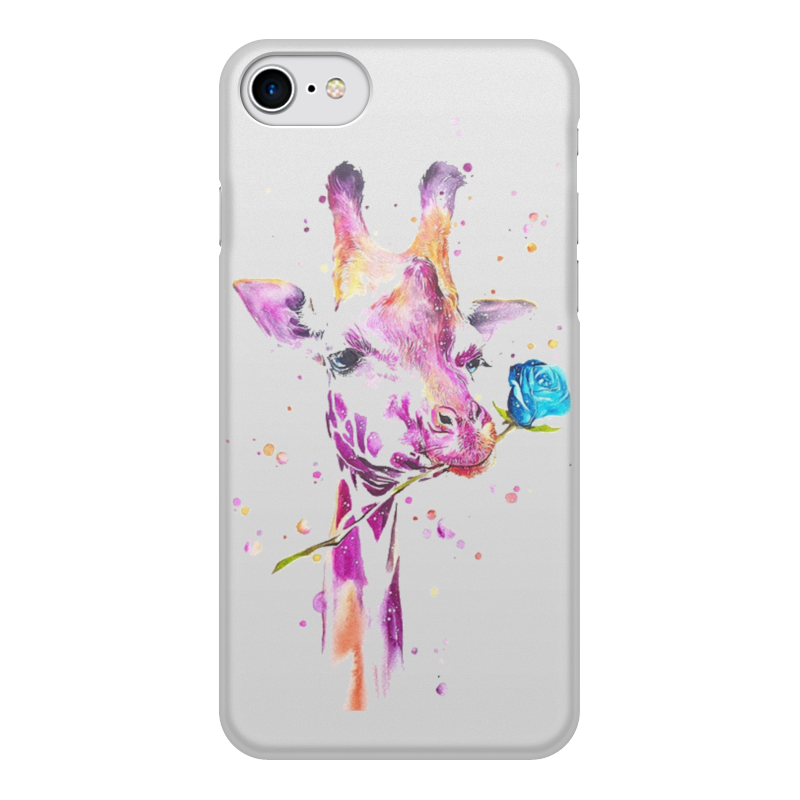 Printio Чехол для iPhone 8, объёмная печать Жираф с розой printio чехол для iphone 8 объёмная печать жираф с розой
