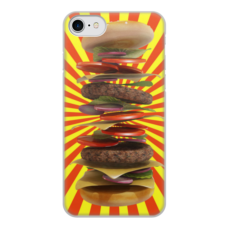 Printio Чехол для iPhone 8, объёмная печать Гамбургер printio чехол для iphone 8 объёмная печать krishna