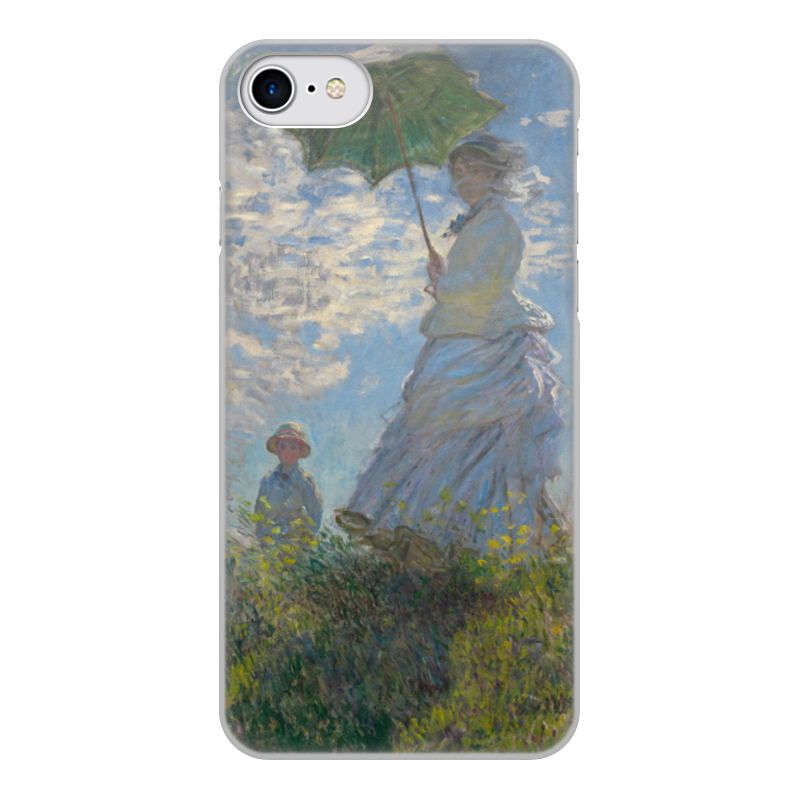 Printio Чехол для iPhone 8, объёмная печать Дама с зонтиком — мадам моне со своим сыном