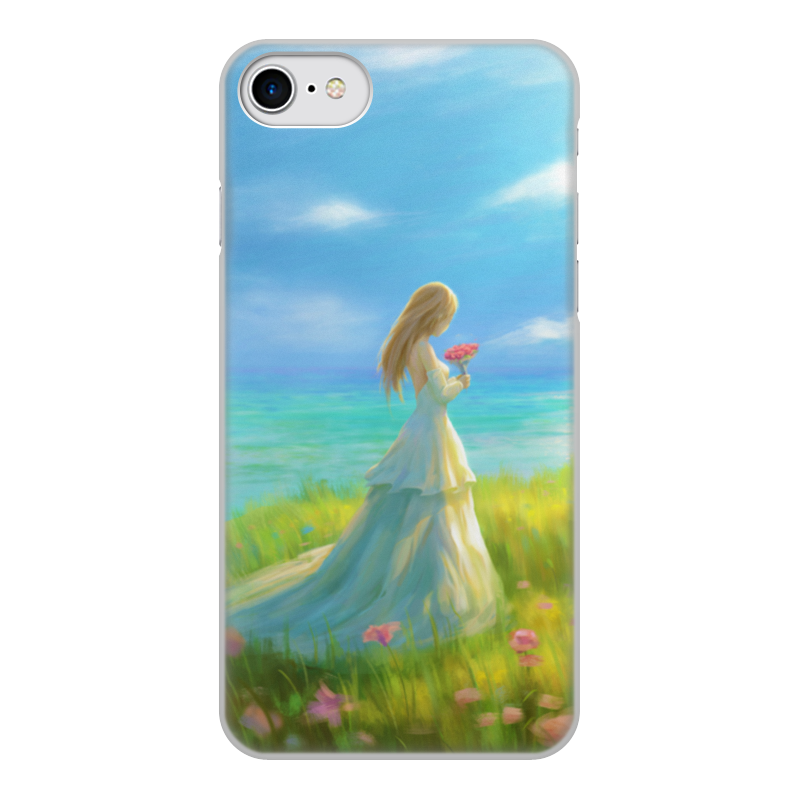 Printio Чехол для iPhone 8, объёмная печать Девушка с цветами чехол mypads девушка с цветами с гранями женский для blackview bl8800 bl8800 pro задняя панель накладка бампер