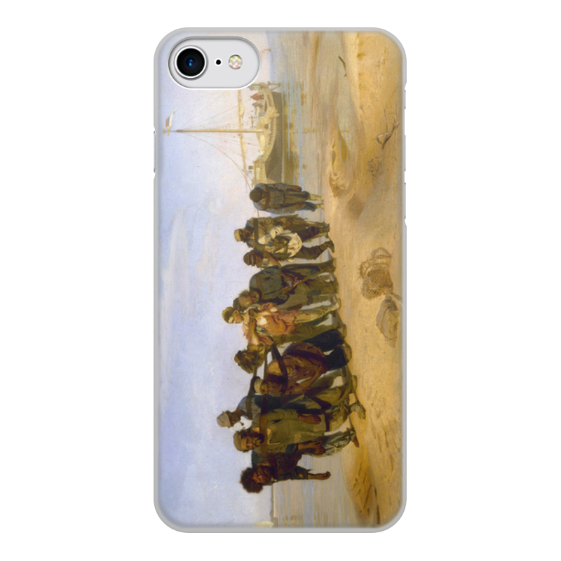 цена Printio Чехол для iPhone 8, объёмная печать Бурлаки на волге (картина ильи репина)