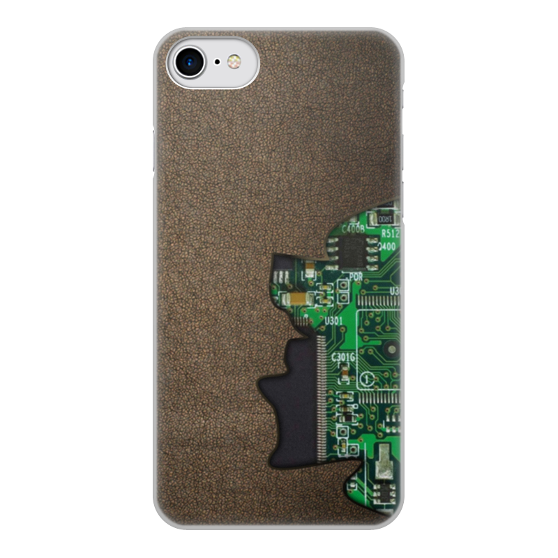 Printio Чехол для iPhone 8, объёмная печать Внутренний мир телефона (микросхема).