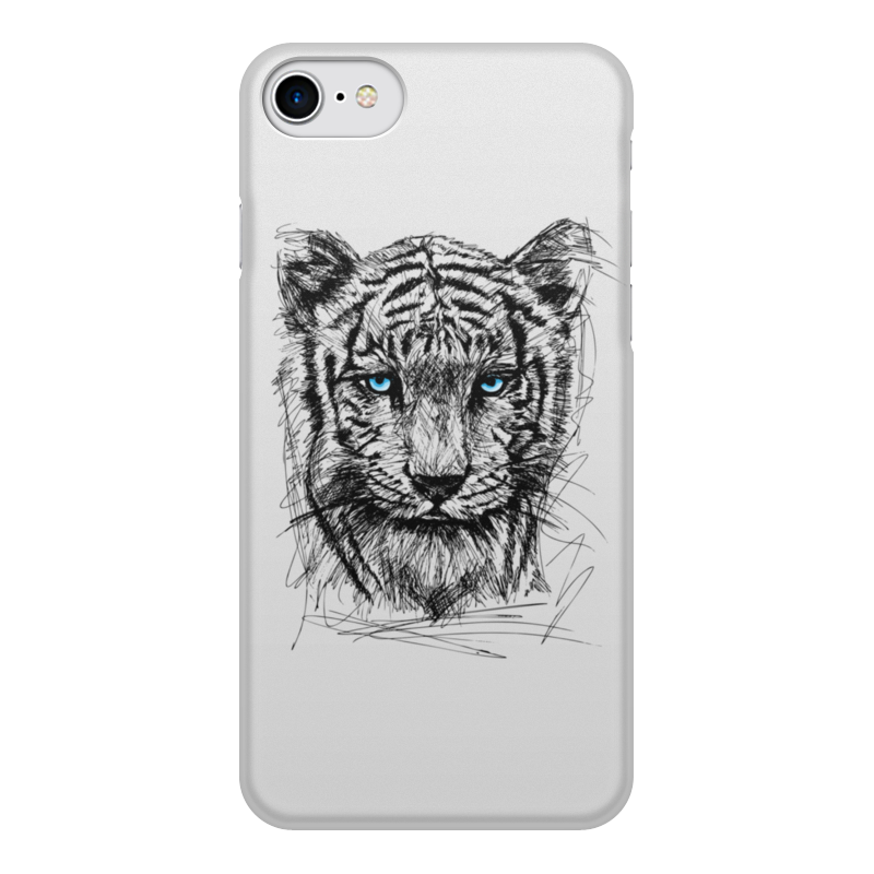 Printio Чехол для iPhone 8, объёмная печать Белый тигр