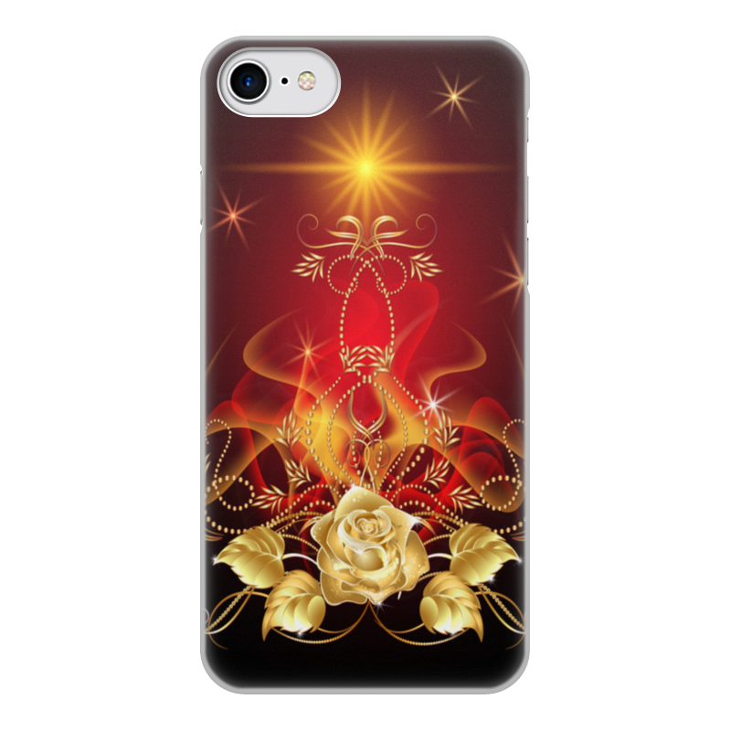 Printio Чехол для iPhone 8, объёмная печать Золотая роза