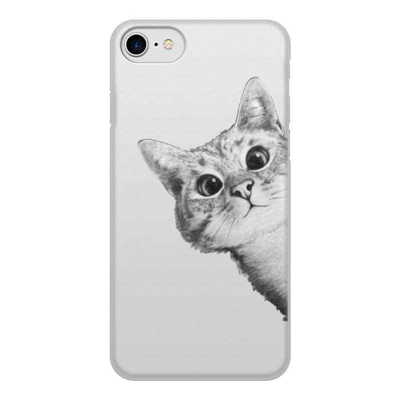 Printio Чехол для iPhone 8, объёмная печать Любопытный кот