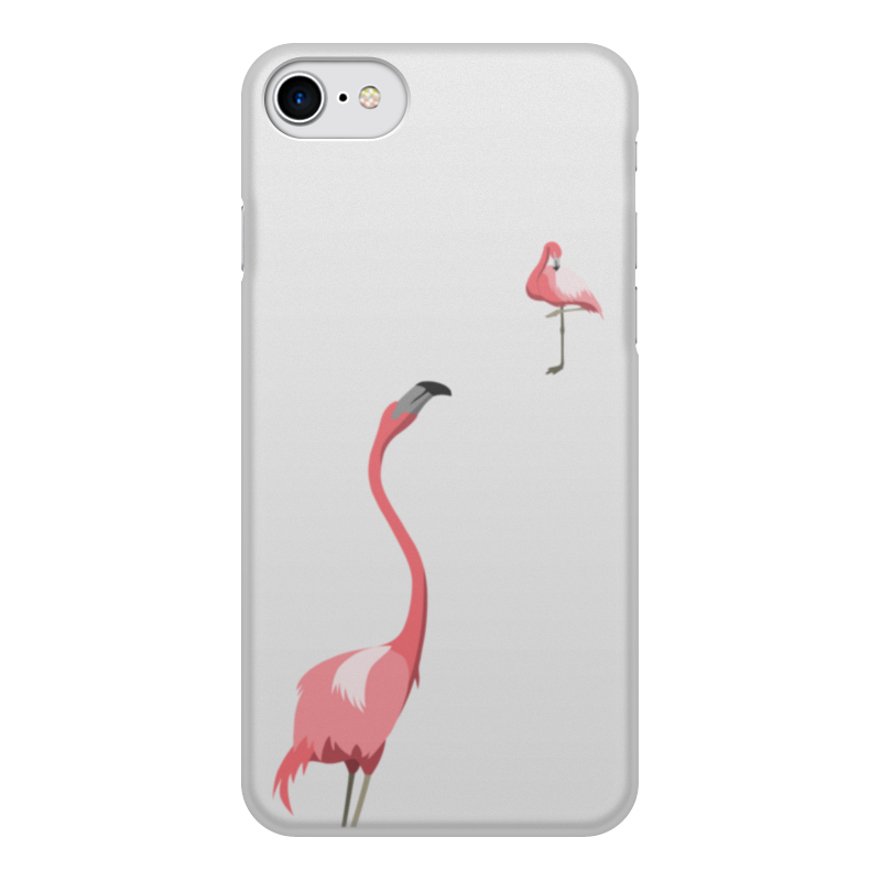 Printio Чехол для iPhone 8, объёмная печать Тайная любовь розового фламинго