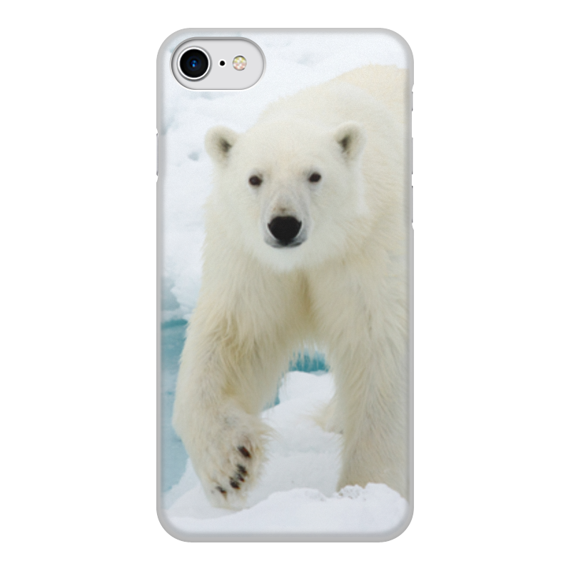 Printio Чехол для iPhone 8, объёмная печать Белый медведь printio чехол для iphone 8 объёмная печать медведь
