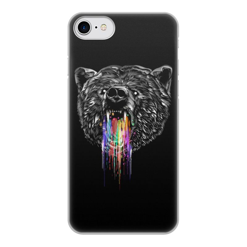 Printio Чехол для iPhone 8, объёмная печать Радужный медведь