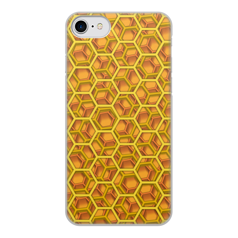 цена Printio Чехол для iPhone 8, объёмная печать Соты с медом (орнамент)