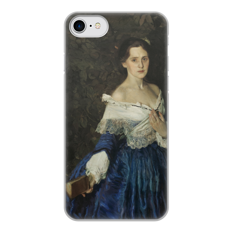 Printio Чехол для iPhone 8, объёмная печать Дама в голубом (картина сомова)