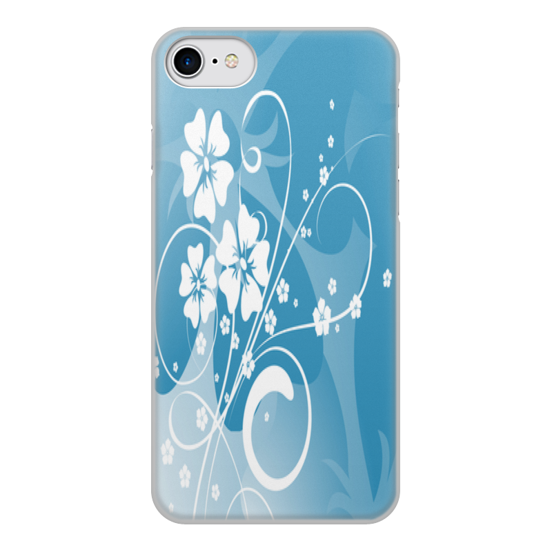 Printio Чехол для iPhone 8, объёмная печать Узор цветов printio чехол для iphone 8 объёмная печать голубой узор