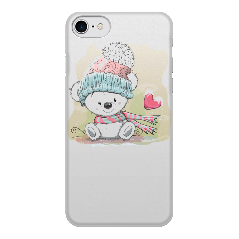 Printio Чехол для iPhone 8, объёмная печать Медвежонок чехол на бутылку дед мороз в вязаной шапочке на завязках