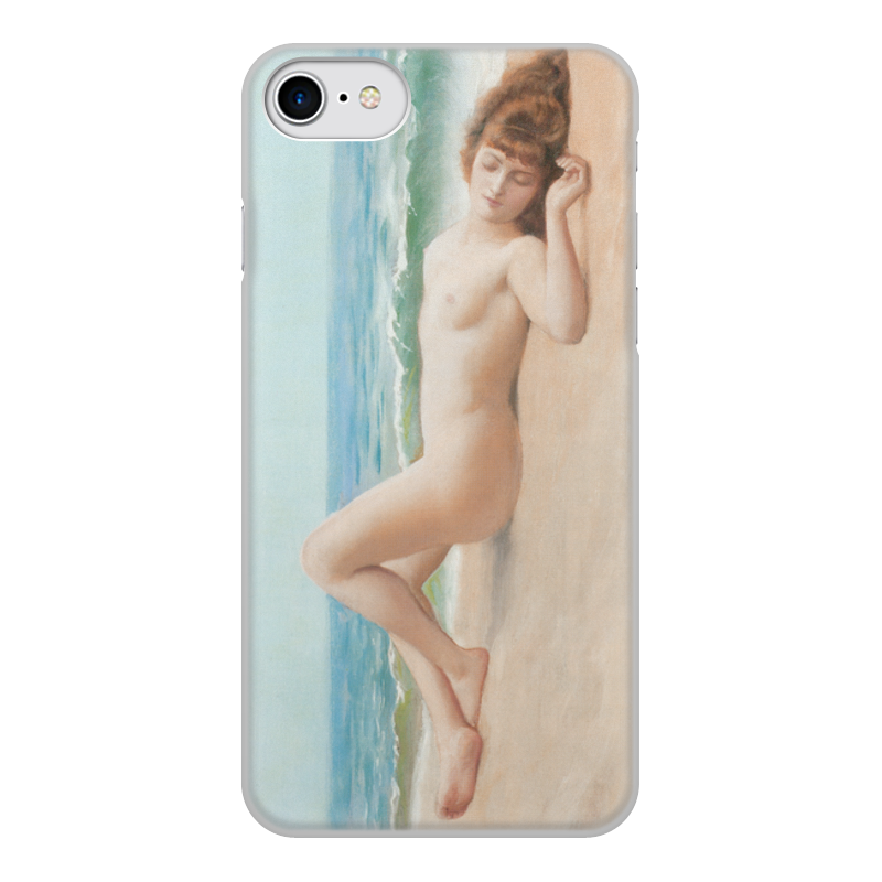 Printio Чехол для iPhone 8, объёмная печать Обнажённая на пляже (джон уильям годвард) printio чехол для iphone 8 plus объёмная печать подношение к венере джон уильям годвард