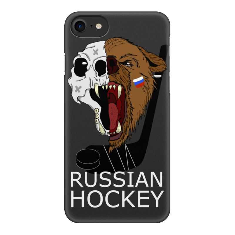 Printio Чехол для iPhone 8, объёмная печать Russian hockey 2018 шайба хоккейная детская динозавр