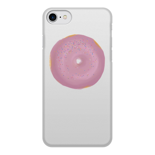 Заказать чехол для iPhone 8/8 Plus в Москве. Чехол для iPhone 8, объёмная печать Чехол Пончик фиолетовый от Анастасия - готовые дизайны и нанесение принтов.