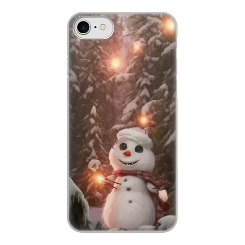 Заказать чехол для iPhone 8/8 Plus в Москве. Чехол для iPhone 8, объёмная печать Снеговик в лесу от Дана Столыпина - готовые дизайны и нанесение принтов.