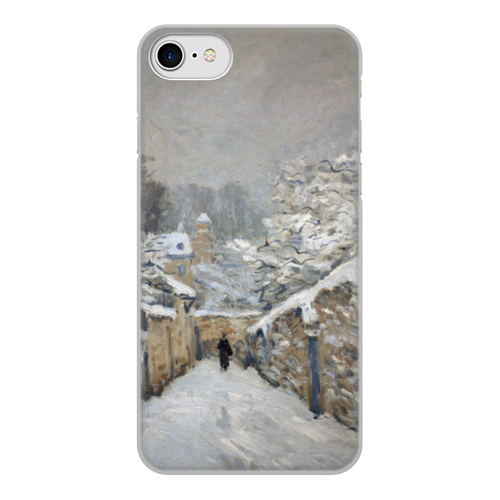 Заказать чехол для iPhone 8/8 Plus в Москве. Чехол для iPhone 8, объёмная печать Снег в Лувесьене (картина Альфреда Сислея) от trend - готовые дизайны и нанесение принтов.