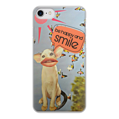 Заказать чехол для iPhone 8/8 Plus в Москве. Чехол для iPhone 8, объёмная печать be happy and smile от Artworks by D - готовые дизайны и нанесение принтов.