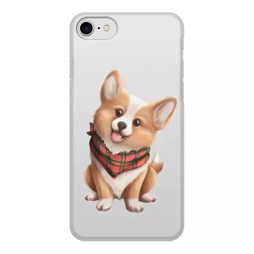 Заказать чехол для iPhone 8/8 Plus в Москве. Чехол для iPhone 8, объёмная печать Собака корги в шарфе от tigerda  - готовые дизайны и нанесение принтов.