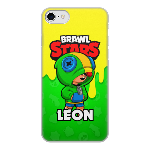 Заказать чехол для iPhone 8/8 Plus в Москве. Чехол для iPhone 8, объёмная печать BRAWL STARS LEON от geekbox - готовые дизайны и нанесение принтов.