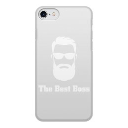 Заказать чехол для iPhone 8/8 Plus в Москве. Чехол для iPhone 8, объёмная печать The best boss with beard black от Михаил Илюхин - готовые дизайны и нанесение принтов.