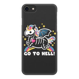 Заказать чехол для iPhone 8/8 Plus в Москве. Чехол для iPhone 8, объёмная печать Go to hell unicorn от Павел Павел - готовые дизайны и нанесение принтов.