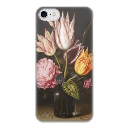 Заказать чехол для iPhone 8/8 Plus в Москве. Чехол для iPhone 8, объёмная печать Букет из тюльпанов, роз, клевера, и цикламен от trend - готовые дизайны и нанесение принтов.
