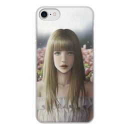 Заказать чехол для iPhone 8/8 Plus в Москве. Чехол для iPhone 8, объёмная печать Девушка на цветочном поле от Дана Столыпина - готовые дизайны и нанесение принтов.