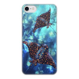Заказать чехол для iPhone 8/8 Plus в Москве. Чехол для iPhone 8, объёмная печать Светящиеся скаты от Дана Столыпина - готовые дизайны и нанесение принтов.