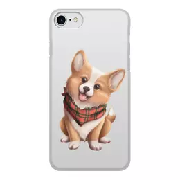 Заказать чехол для iPhone 8/8 Plus в Москве. Чехол для iPhone 8, объёмная печать Собака корги в шарфе от tigerda  - готовые дизайны и нанесение принтов.