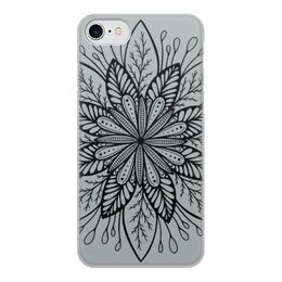 Заказать чехол для iPhone 8/8 Plus в Москве. Чехол для iPhone 8, объёмная печать Чёрно-белая растительная мандала от Zoya Ip - готовые дизайны и нанесение принтов.
