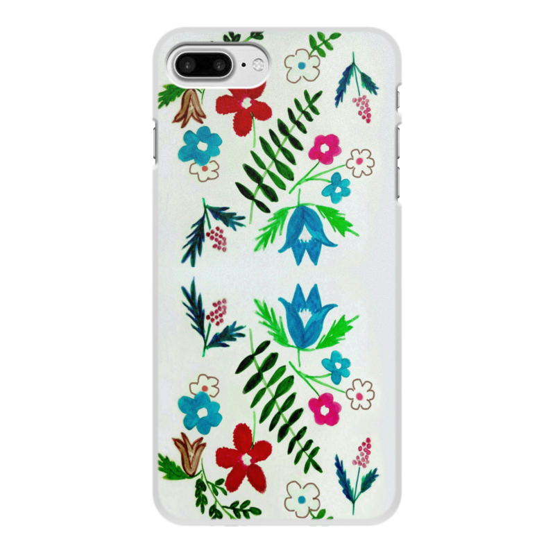 Printio Чехол для iPhone 8 Plus, объёмная печать Цветы на лугу силиконовый чехол на realme c1 синие цветы для реалми ц1
