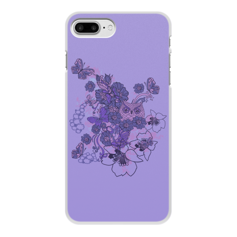 Printio Чехол для iPhone 8 Plus, объёмная печать Сова в цветах чехол iphone 6 plus 6s plus сова 8 рисунков фосфорный силикон плотный с картинкой