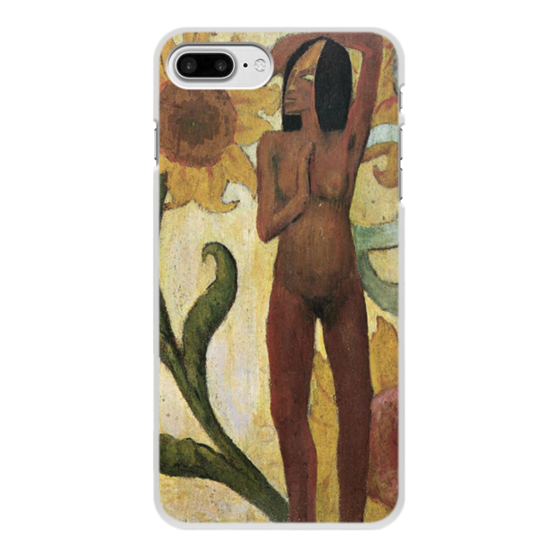 Printio Чехол для iPhone 8 Plus, объёмная печать Карибская женщина, или обнаженная с подсолнухами