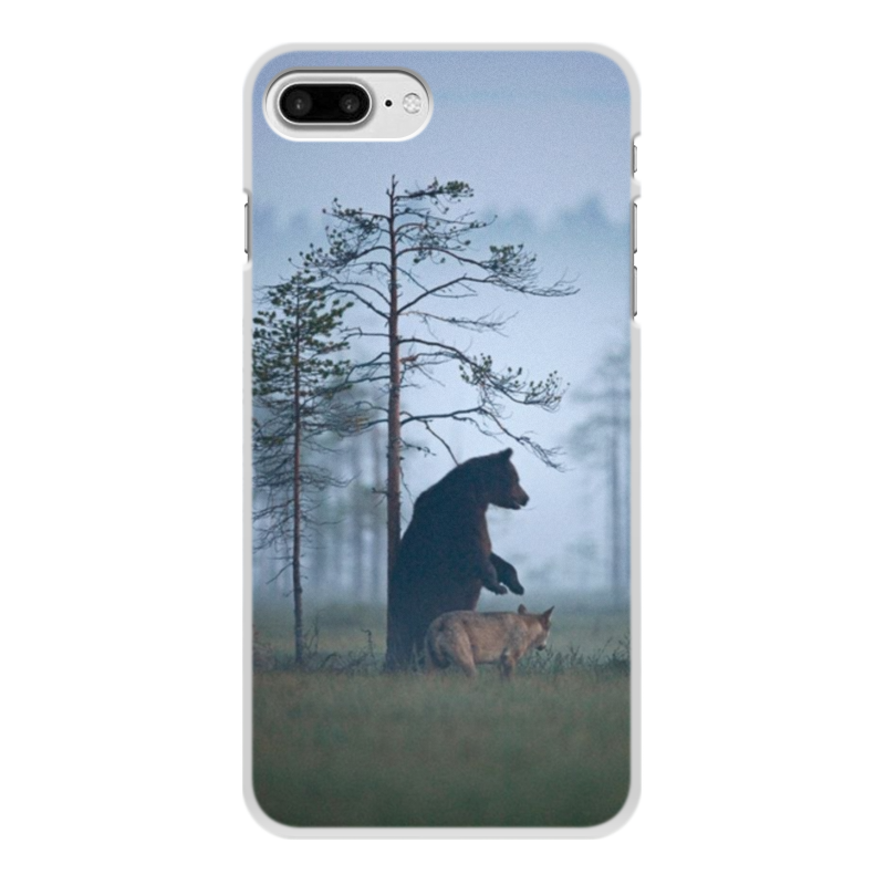 Printio Чехол для iPhone 8 Plus, объёмная печать Мишка и волк