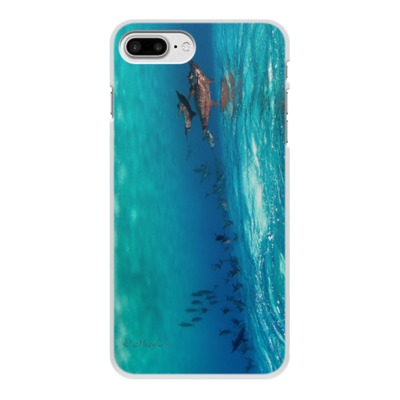 Printio Чехол для iPhone 8 Plus, объёмная печать Стая дельфинов